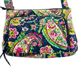 Vera Bradley Pink Blue and Green  Quilted Crossbody/Shoulder Bag. Like New